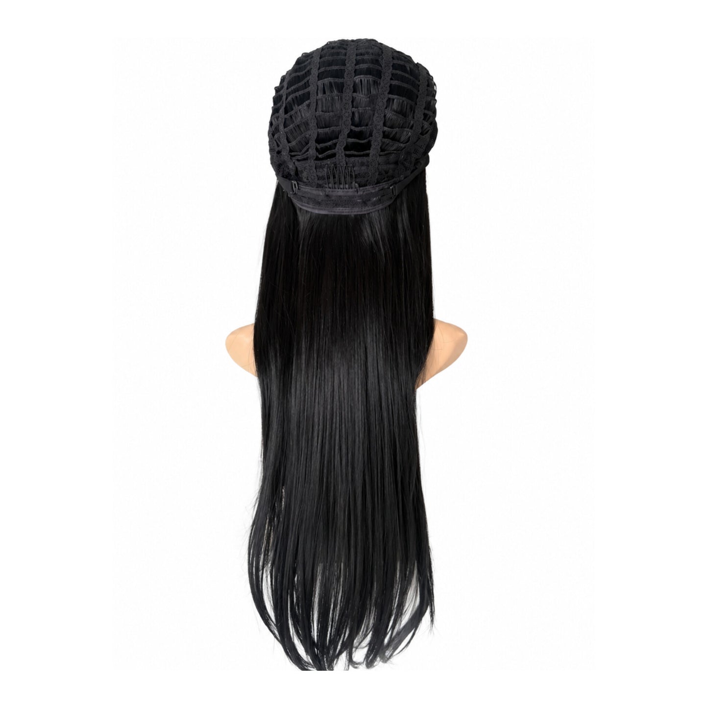 Peluca Emma- Corte Degrafilado en Capas- Lace Front Tono Negro Intenso