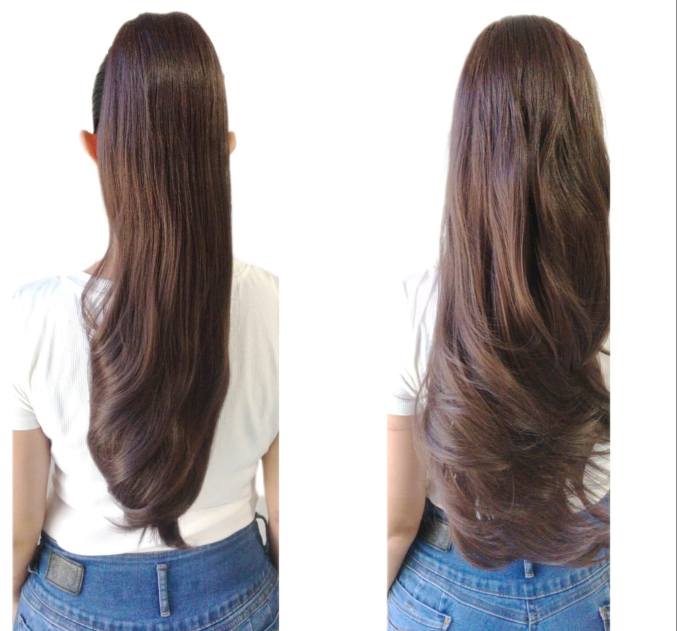 Coleta Coco- Lacia de 25"y Ondulada de 28"/ Variedad de Tonos -2 Look en 1