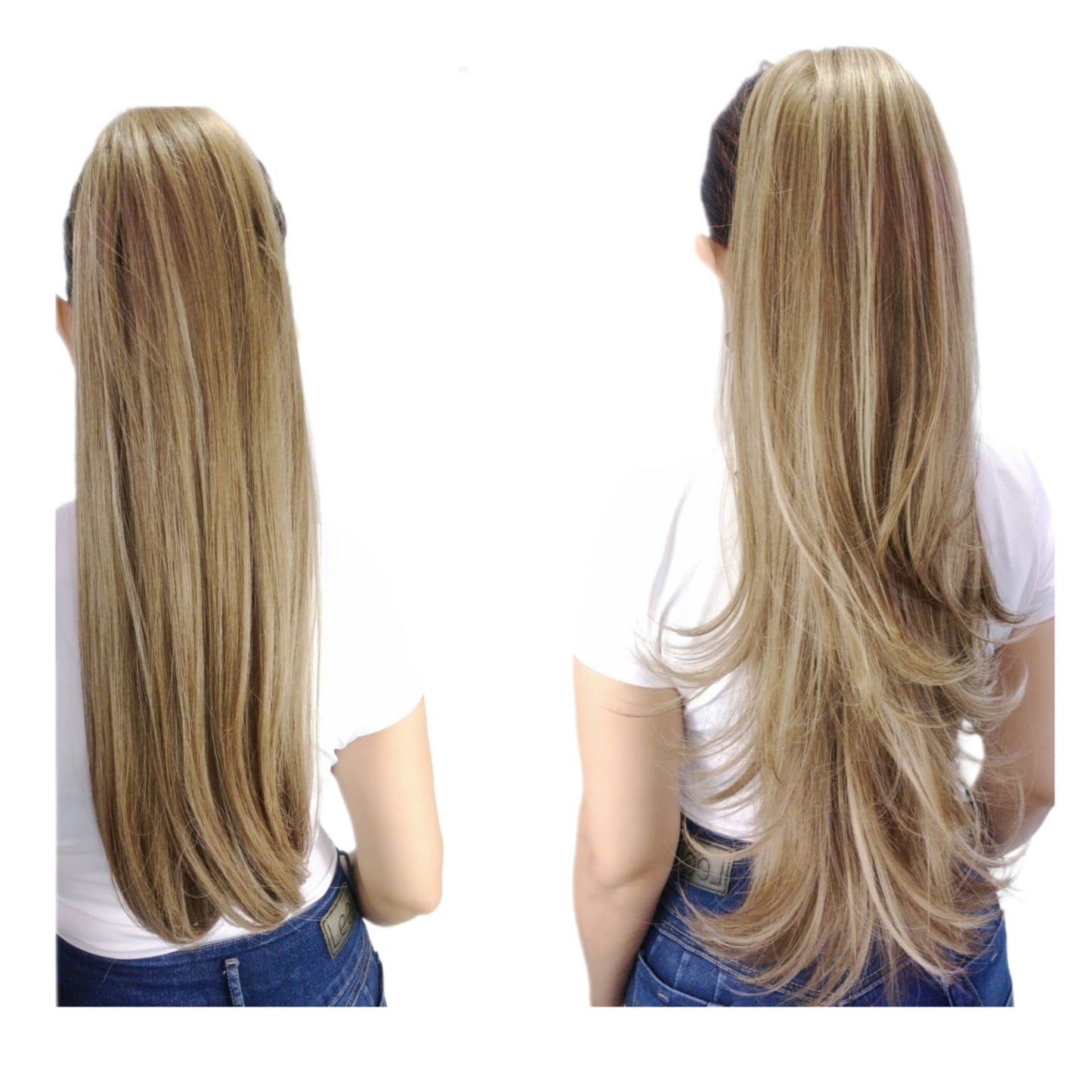 Coleta Coco- Lacia de 25"y Ondulada de 28"/ Variedad de Tonos -2 Look en 1