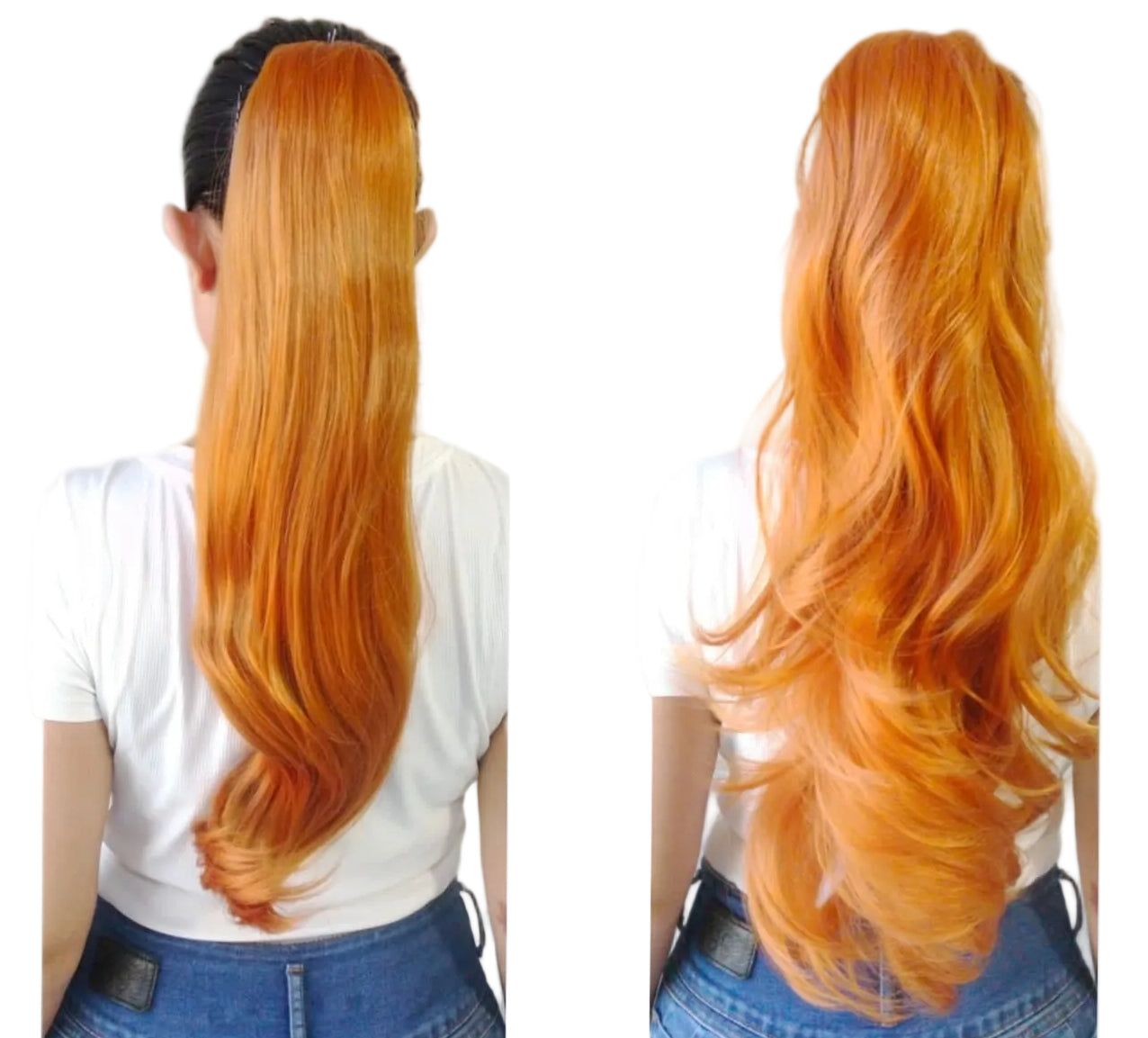 Coleta Coco- Lacia de 25"y Ondulada de 28"/ Variedad de Tonos -2 Look en 1