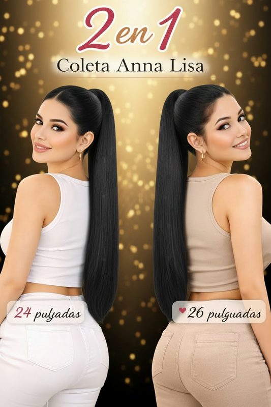 Coleta Anna Lacia 24"/26" Variedad de tonos 2 looks en 1