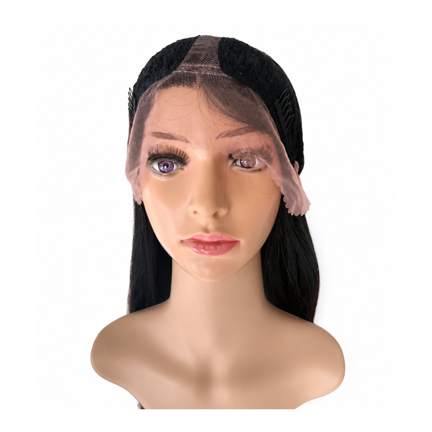 Peluca Emma- Corte Degrafilado en Capas- Lace Front Tono Negro Intenso