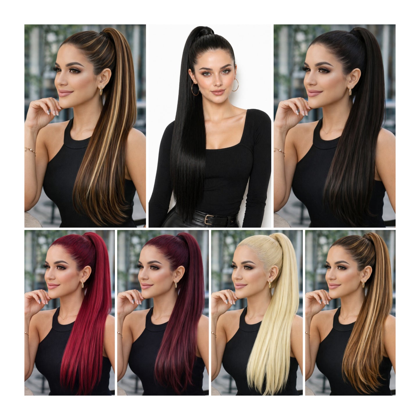 Coleta Anna Lacia 24"/26" Variedad de tonos 2 looks en 1