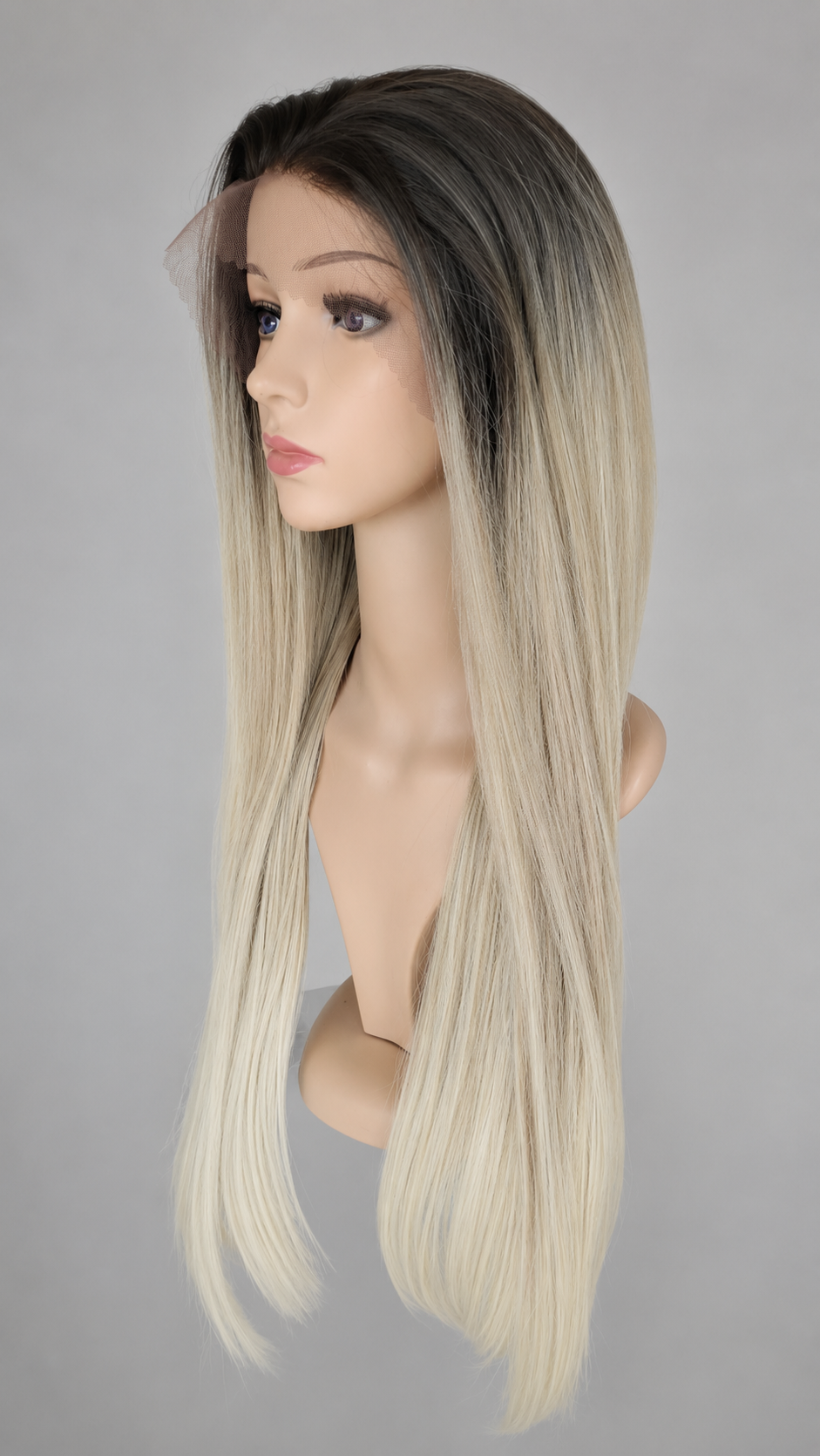 Peluca Modelo Isabel lace front 4"x4" libre peinado tono 3tt/mocha rubio cenizo