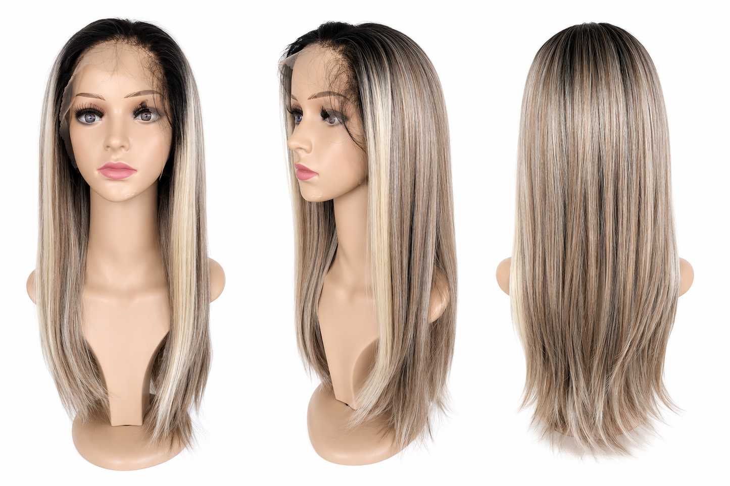 Peluca Renata - Lace front 13 x 6/Libre peinado-oncológica -Mezcla de cabello humano