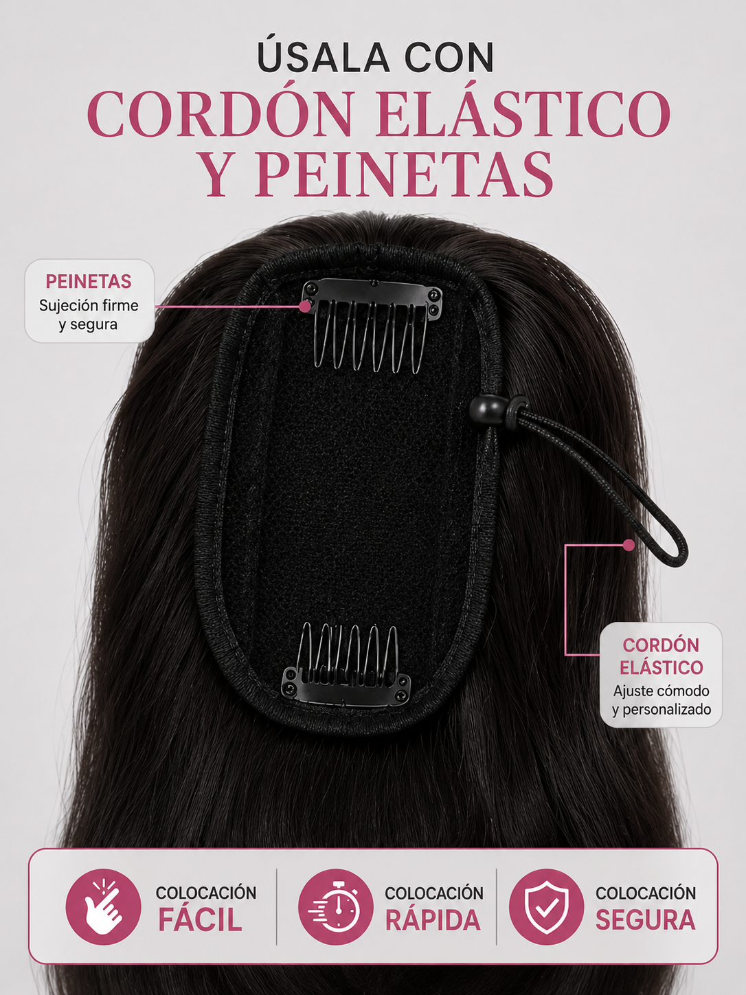 Coleta Lacia 50% cabello humano 28" Variedad de tonos