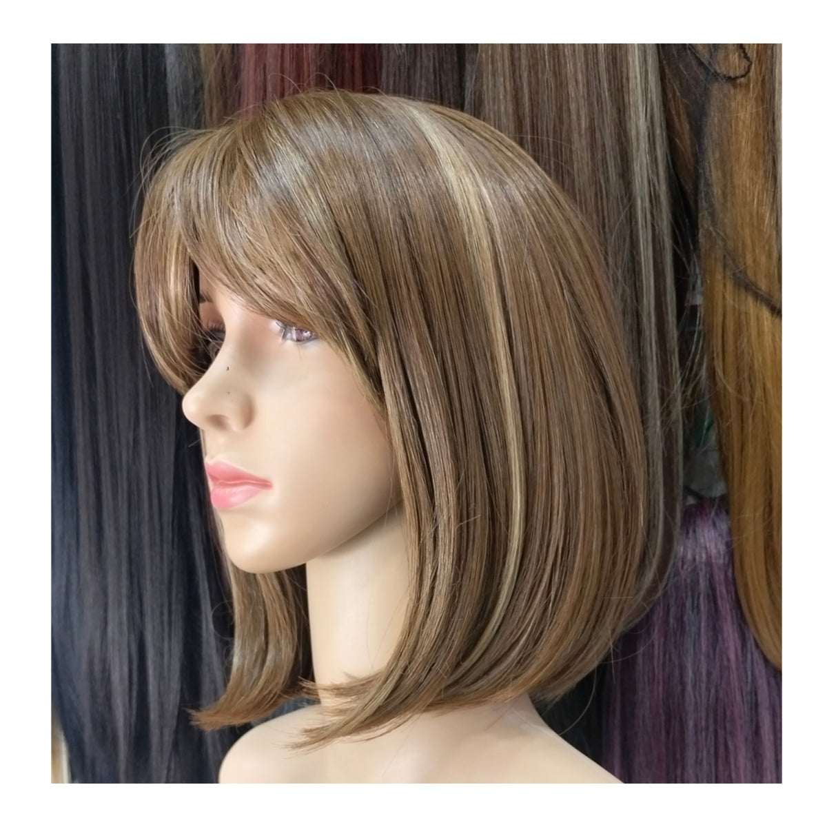 Peluca Teresa/H12/88 Rubio con rayitos  Premium-Corte Bob
