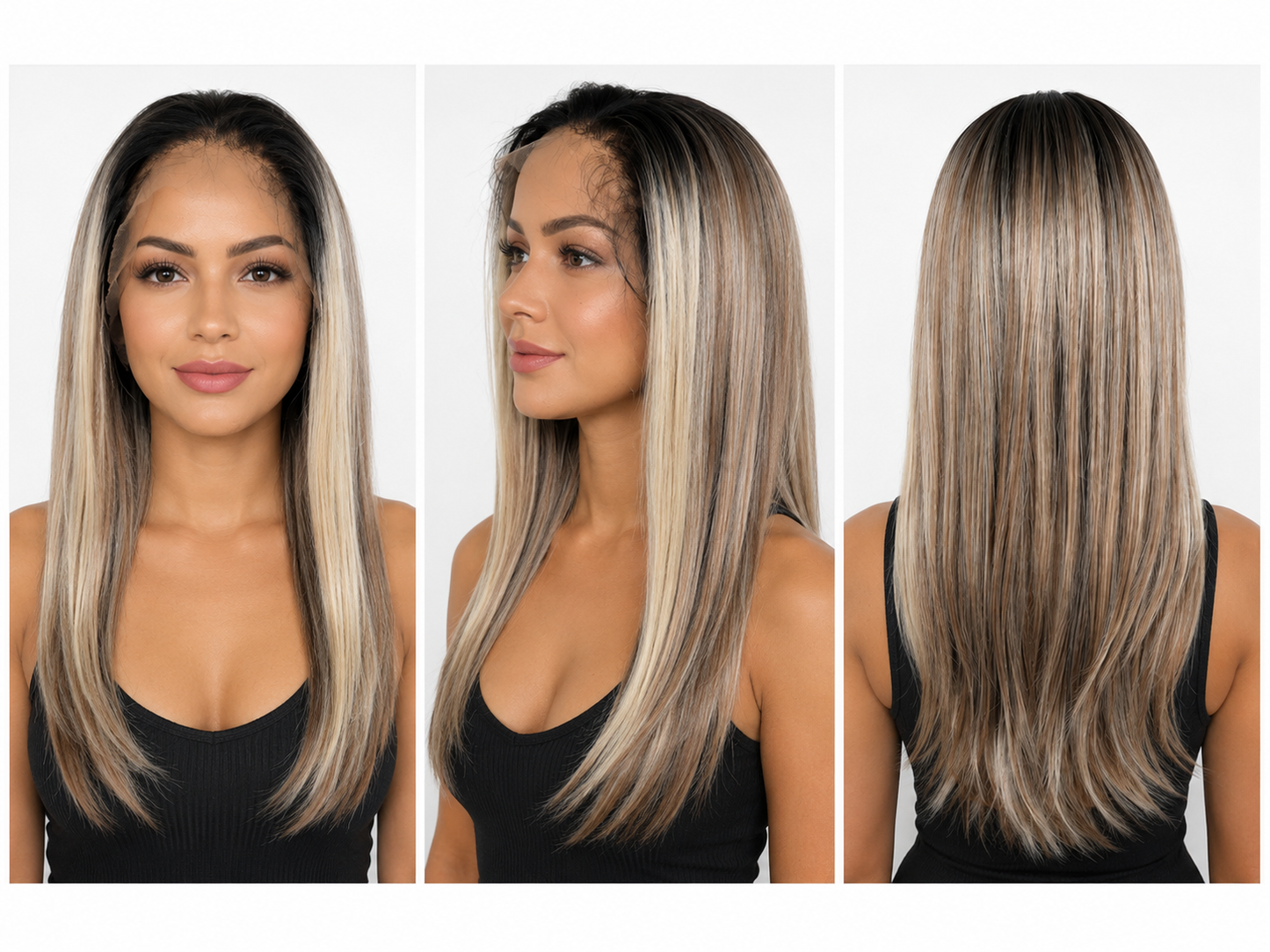 Peluca Renata - Lace front 13 x 6/Libre peinado-oncológica -Mezcla de cabello humano