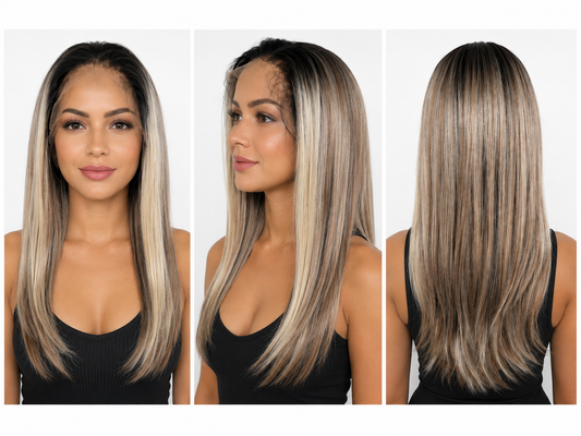 Peluca Renata - Lace front 13 x 6/Libre peinado-oncológica -Mezcla de cabello humano