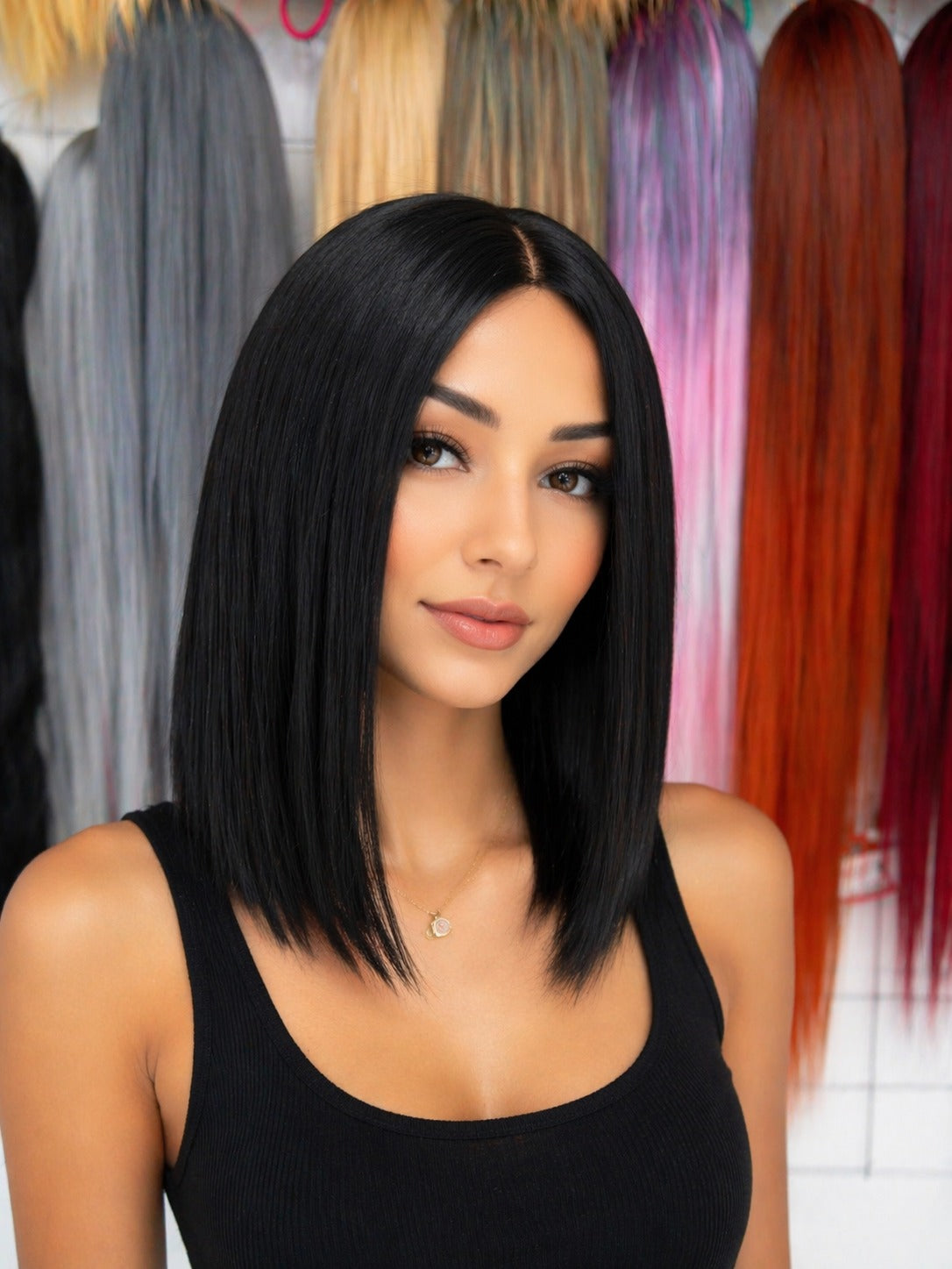 Peluca Valeria – Lets Lace- Corte Bob -Tono Negro Intenso