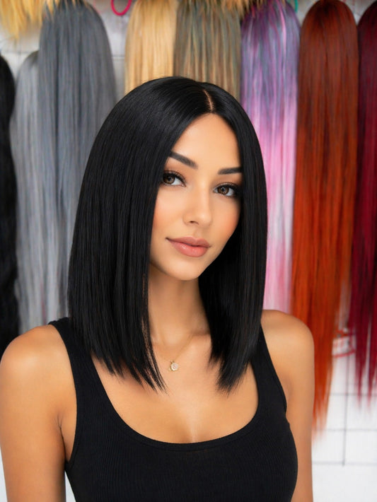 Peluca Valeria – Lets Lace- Corte Bob -Tono Negro Intenso
