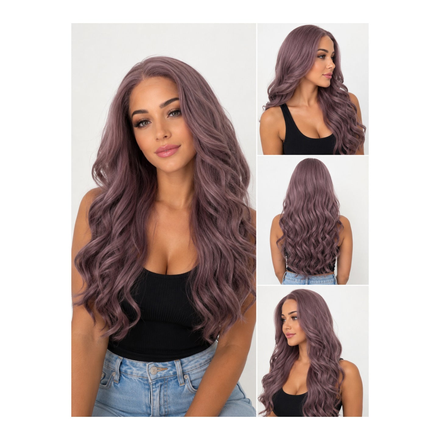 Peluca Chloe – Lace Front- Ondulada- Premium -Tono Gris Cenizo