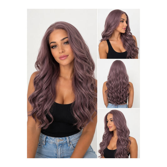 Peluca Chloe – Lace Front- Ondulada- Premium -Tono Gris Cenizo