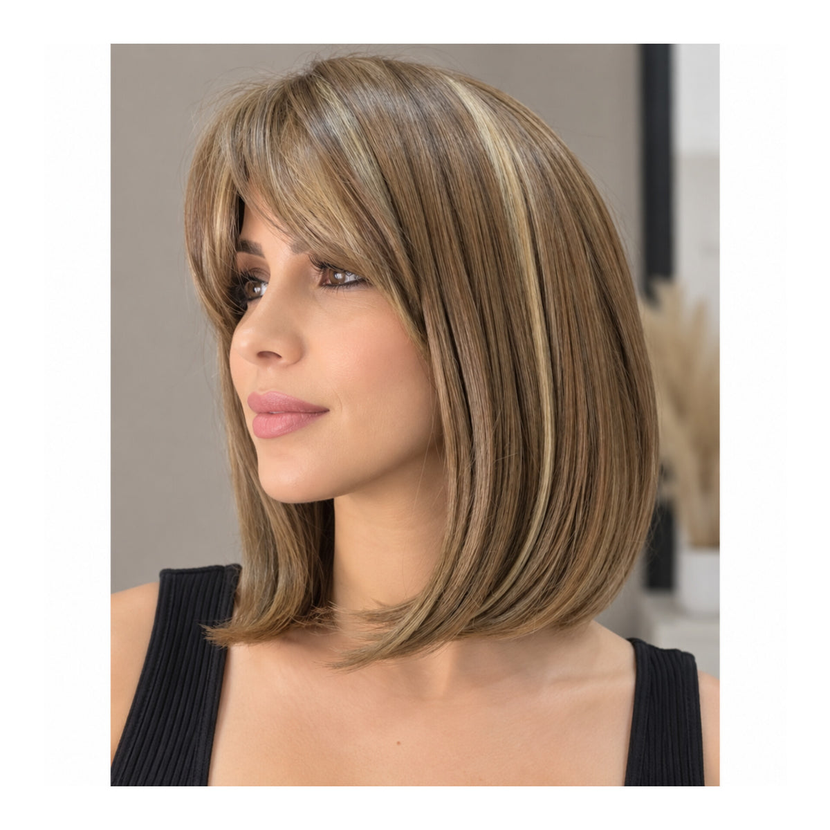 Peluca Teresa/H12/88 Rubio con rayitos  Premium-Corte Bob