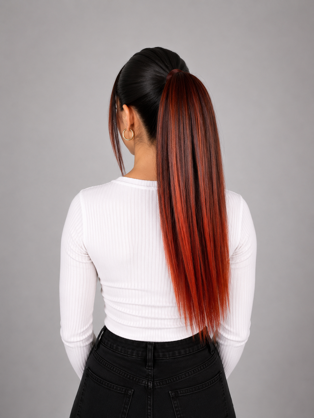 Coleta 50% cabello humano  18"Variedad de Tonos