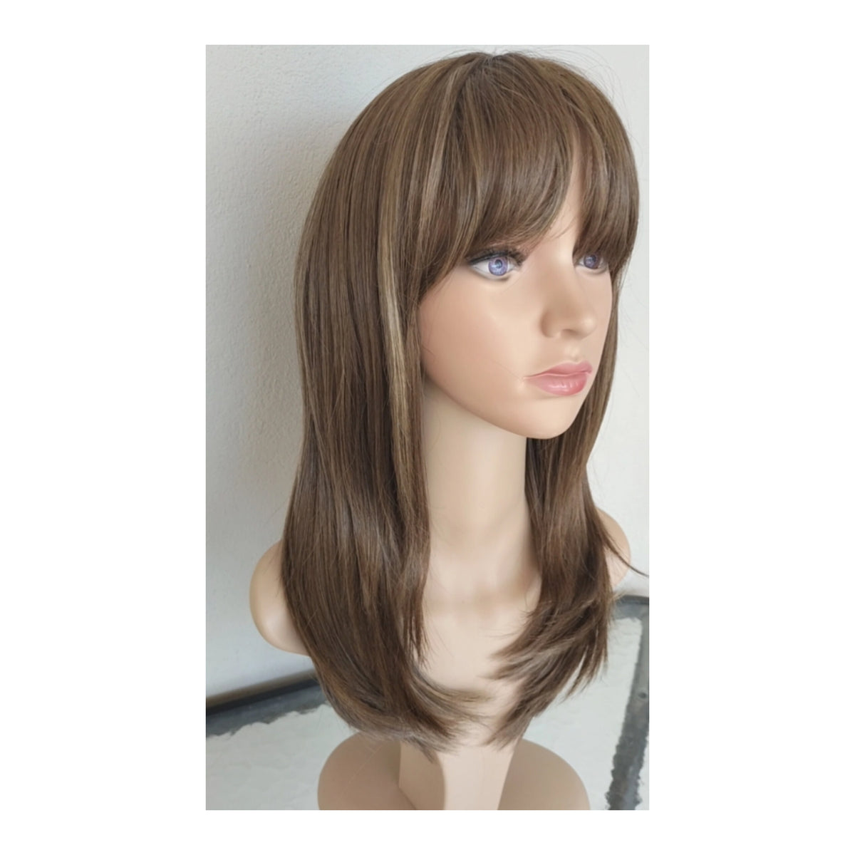 Peluca Jenna H12/88/ Rubio con rayitos beige/corte degrafilado/Premium