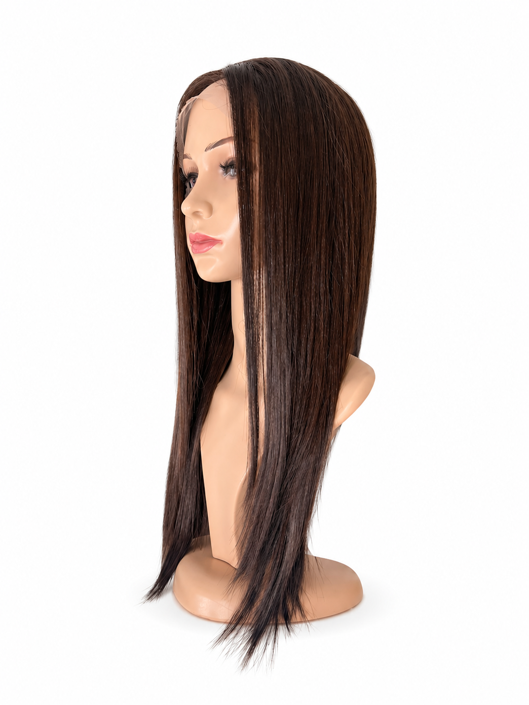 Peluca Renata- Oncológica- Libre peinado- Tono Castaño Mezcla de cabello humano