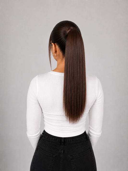 Coleta 50% cabello humano  18"Variedad de Tonos