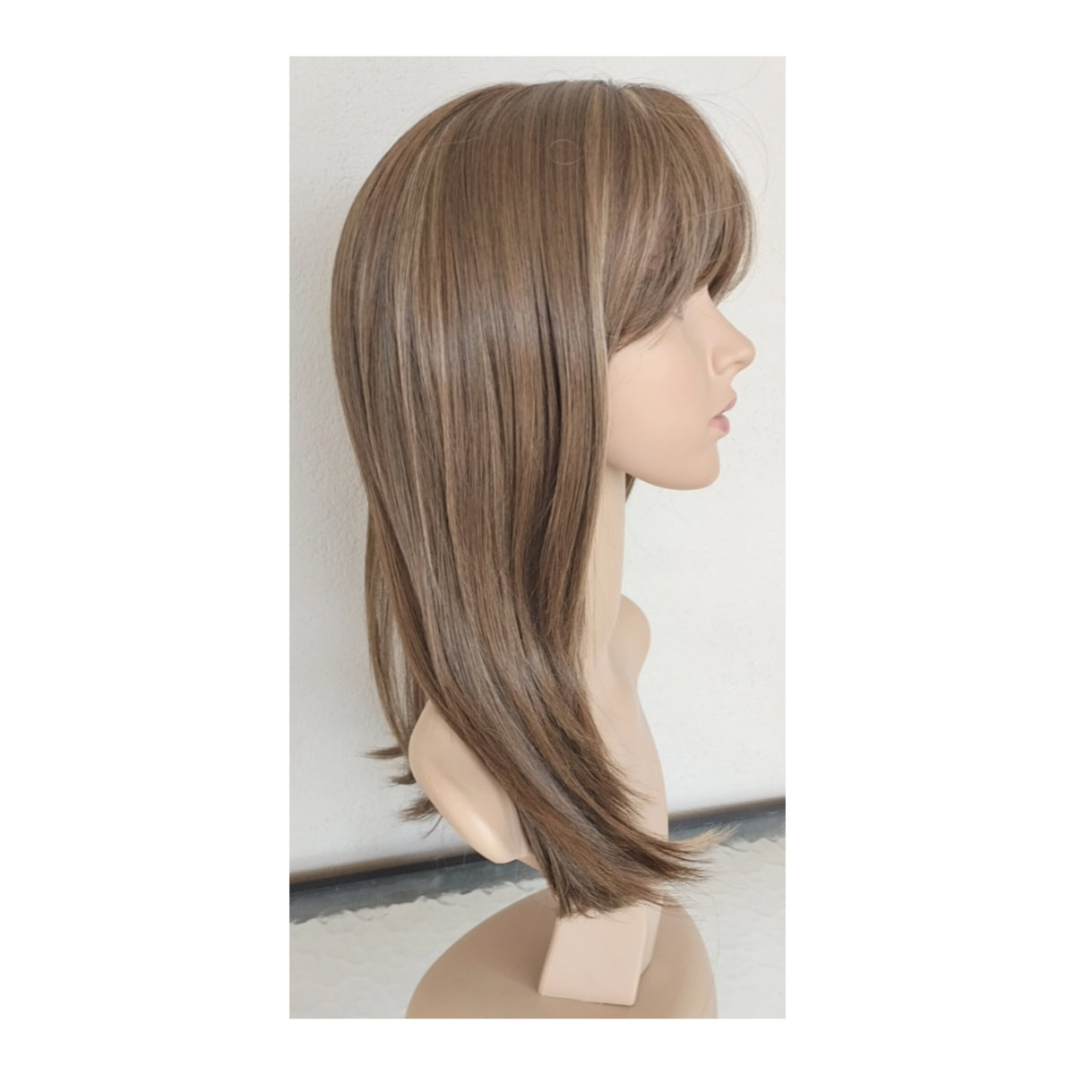 Peluca Jenna H12/88/ Rubio con rayitos beige/corte degrafilado/Premium