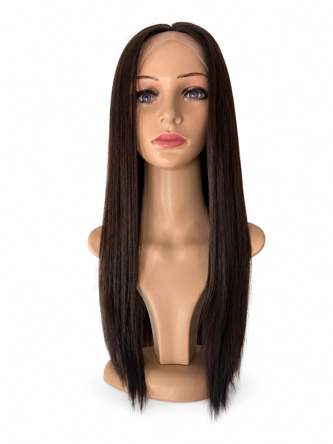 Peluca Renata- Oncológica- Libre peinado- Tono Castaño Mezcla de cabello humano